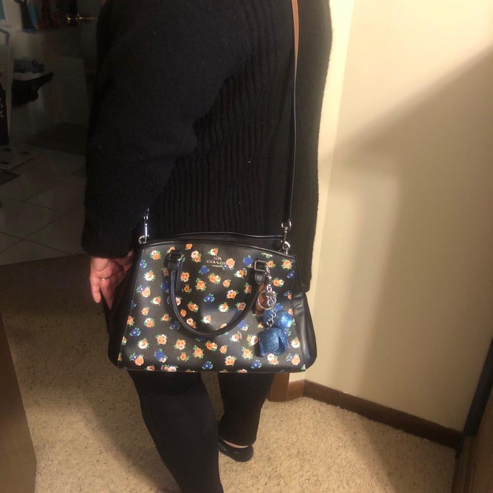 Floral coach bad with long strap